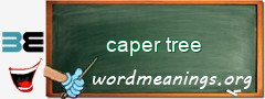 WordMeaning blackboard for caper tree